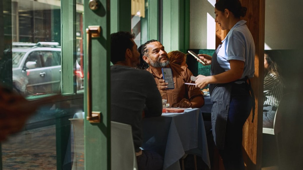 Waitress taking an order at a restaurant table